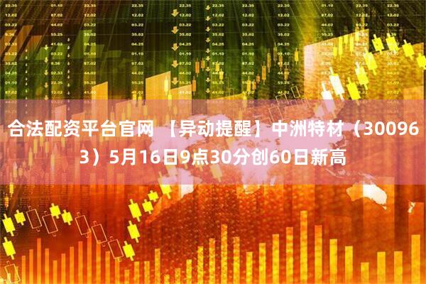 合法配资平台官网 【异动提醒】中洲特材（300963）5月16日9点30分创60日新高